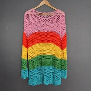 Multicolor crochet mini dress
